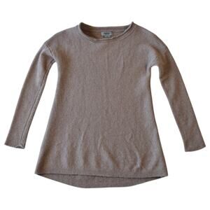 Premise 100% Cashmere Crewneck Sweater - Heather Taupe Brown - Size Small